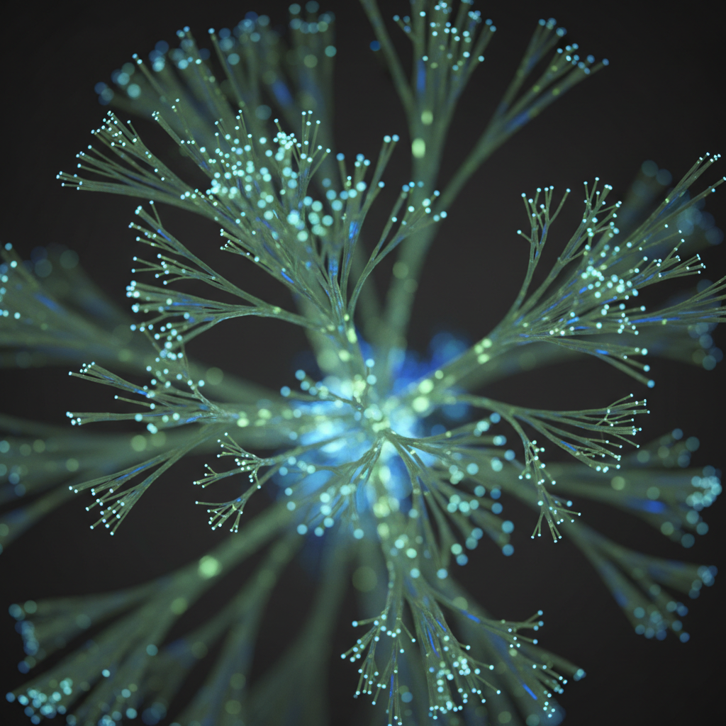 Bioluminescent neural network representing psychedelic medicine and neural plasticity